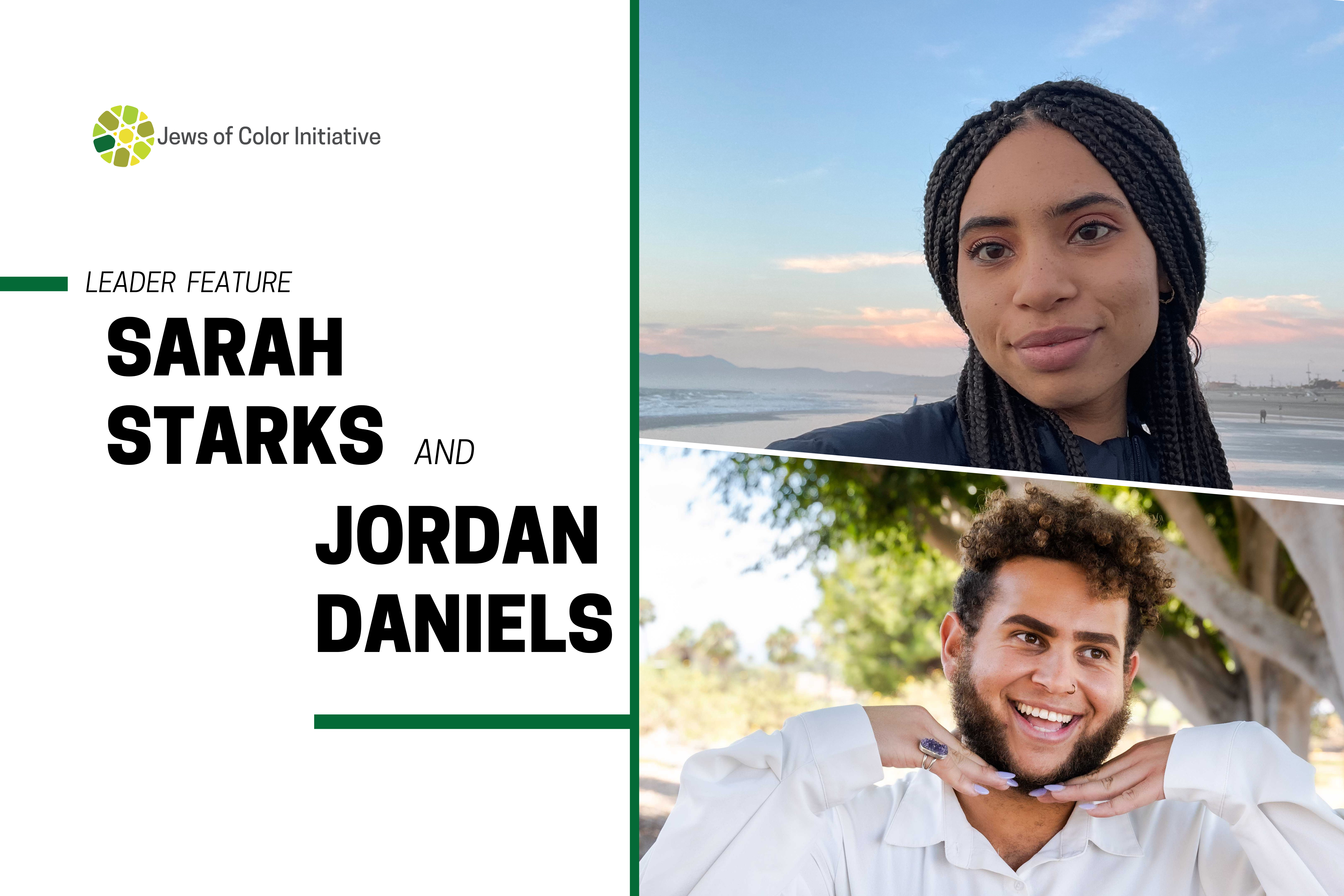 Leader Feature: Sarah Starks and Jordan Daniels; Image shows headshot photos